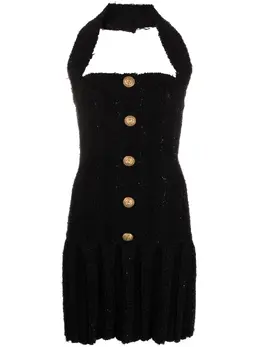 Balmain: Твидовое платье 