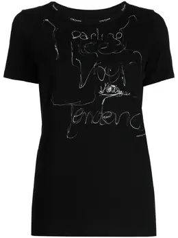 Yohji Yamamoto: Футболка с принтом 