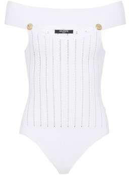 Balmain: Белый боди 