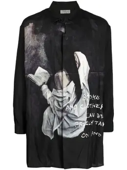 Yohji Yamamoto: Рубашка с принтом 