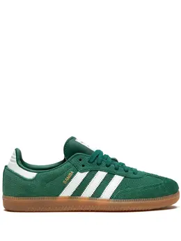 adidas: Зелёные кроссовки  Samba