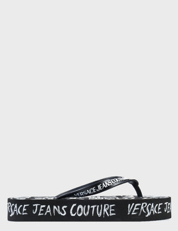 VERSACE JEANS COUTURE: Чёрные шлёпанцы 