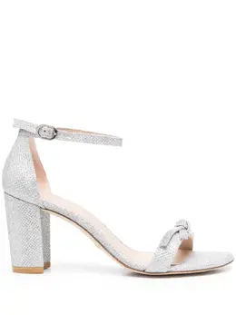 Stuart Weitzman: Серебристые сандалии  Nearlynude