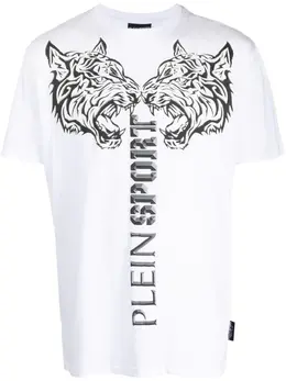Plein Sport: Футболка с тигровым принтом 