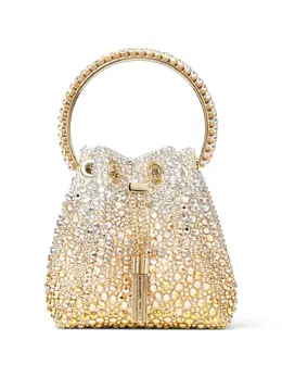 Jimmy Choo: Серебристая сумка  Bon Bon