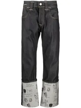 Junya Watanabe: Джинсы с принтом 