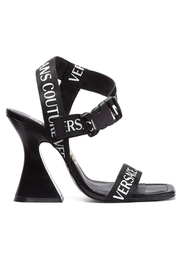 VERSACE JEANS COUTURE: Чёрные босоножки 