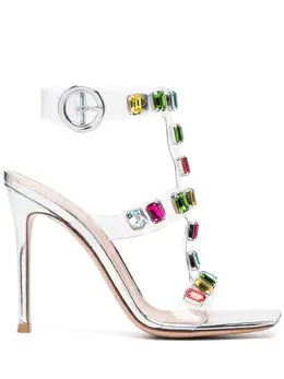 Gianvito Rossi: Серебристые сандалии 