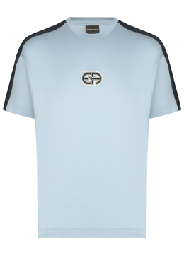 EMPORIO ARMANI: Синяя футболка 