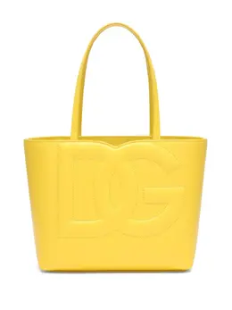 Dolce & Gabbana: Жёлтая сумка-шоппер  DG