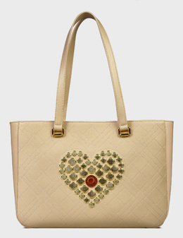 LOVE MOSCHINO: Бежевая сумка 