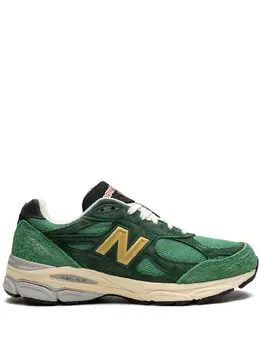 New Balance: Зелёные кроссовки  990
