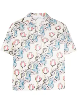 Maison Kitsuné: Рубашка с принтом 