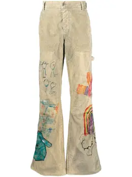 Off-White: Расклешённые брюки  Carpenter