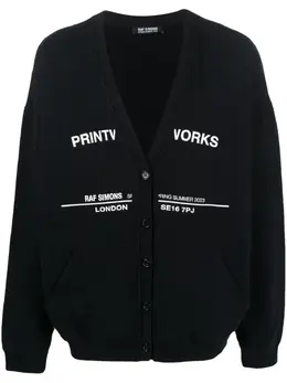 Raf Simons: Кардиган с принтом 
