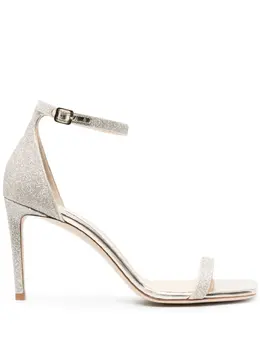 Jimmy Choo: Серебристые сандалии 