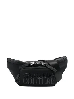 Versace Jeans Couture: Чёрная поясная сумка 