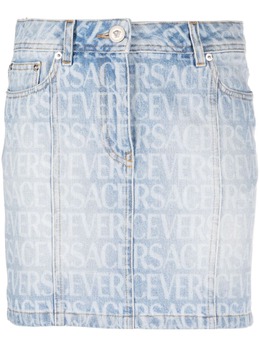 Versace: Джинсовая юбка 