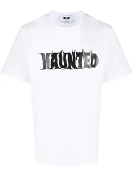 MSGM: Белая футболка  Haunted
