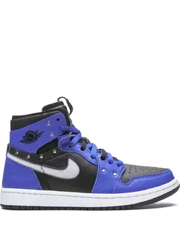 Jordan: Голубые кроссовки  Air Jordan 1 Zoom