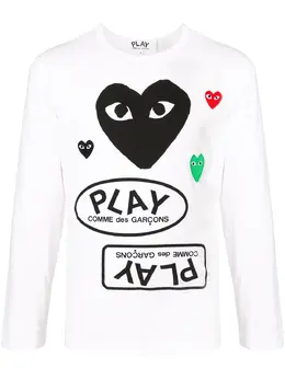 Comme Des Garçons Play: Белая футболка  Play