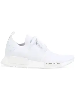 Adidas: Белые кроссовки  NMD_R1 Primeknit