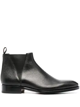 Santoni: Чёрные ботинки 