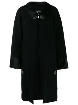 Chanel Pre-Owned: Чёрное пальто 