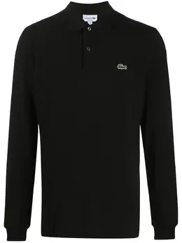 Lacoste: Чёрное поло 