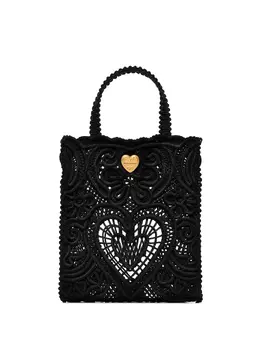 Dolce & Gabbana: Чёрная сумка-шоппер  Cordonetto