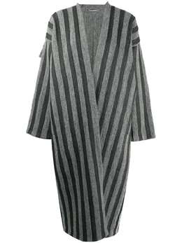 Issey Miyake Pre-Owned: Пальто в полоску 