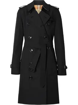 Burberry: Чёрный плащ  Kensington Heritage