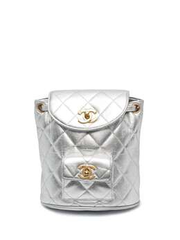 Chanel Pre-Owned: Серебристый рюкзак 