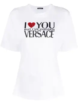 Versace: Футболка с принтом 