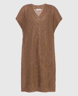 Brunello Cucinelli: Коричневое платье 
