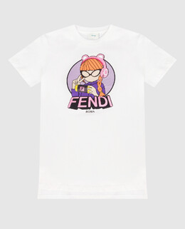 Fendi: Белая футболка 