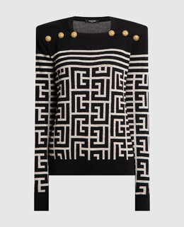 Balmain: Чёрный свитер 