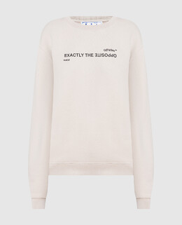 Off-White: Бежеві світшоти 