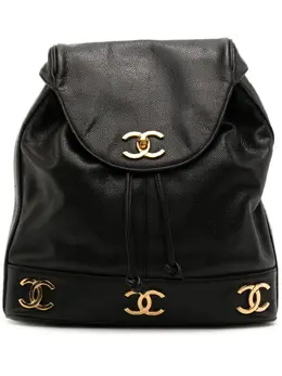 CHANEL Pre-Owned: Чёрный рюкзак 