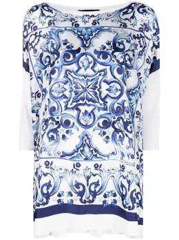 Dolce & Gabbana: Блуза  Majolica с принтом
