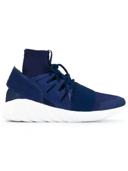 adidas: Синие кроссовки  Tubular Doom Primeknit