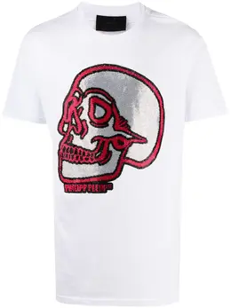 Philipp Plein: Футболка  Outline Skull со стразами