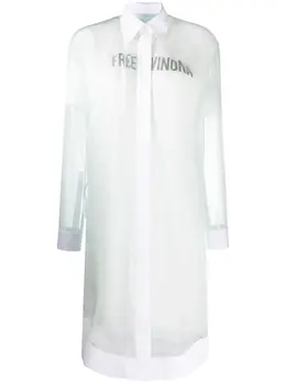 Off-White: Рубашка  Free Winona с принтом