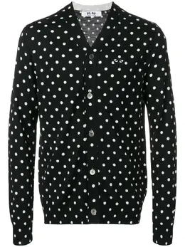 Comme Des Garcons Play: Кардиган  Heart в горошек