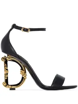 Dolce & Gabbana: Чёрные сандалии  Baroque DG