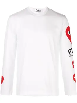 Comme Des Garçons Play: Футболка  Heart с длинным рукавом