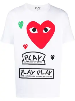 Comme Des Garçons Play: Белая футболка 