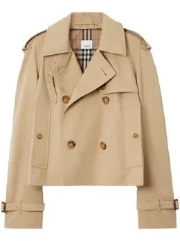 Burberry: Двубортный плащ 