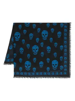 Alexander McQueen: Шарф  Skull с принтом