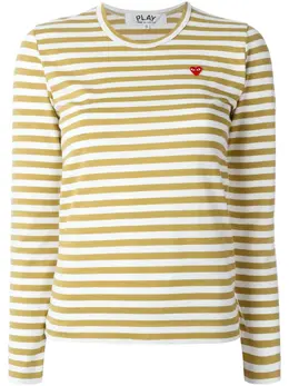 Comme Des Garçons Play: Топ  Heart в полоску